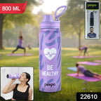 800ml stainless steel water bottle with leakproof lid