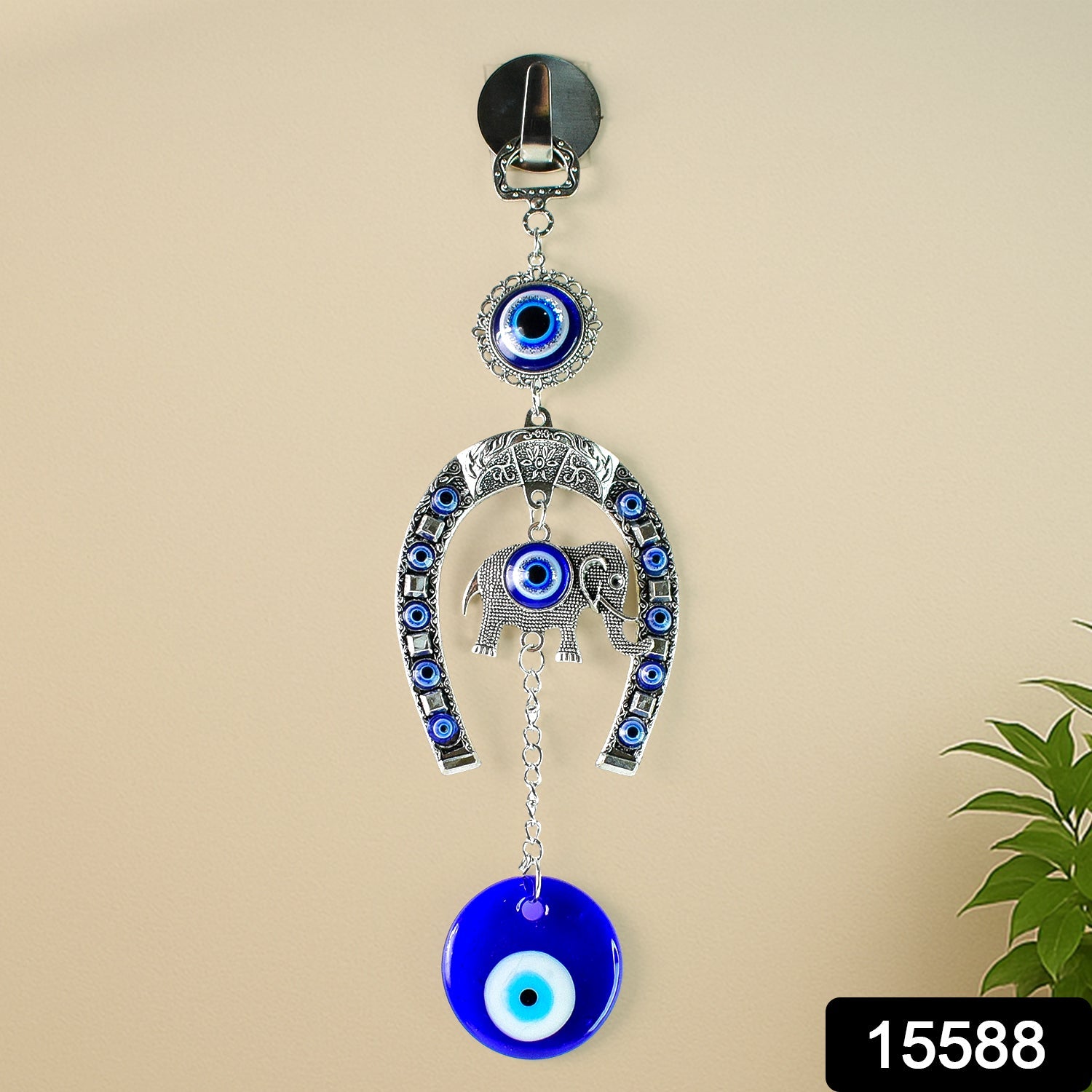 Anti-evil eye protection wall decor wind chime with blue Nazar bead