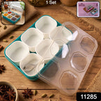 multi-compartment spice organizer with transparent lid