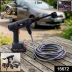 Portable pressure gun with long hose pipe for versatile outdoor cleaning