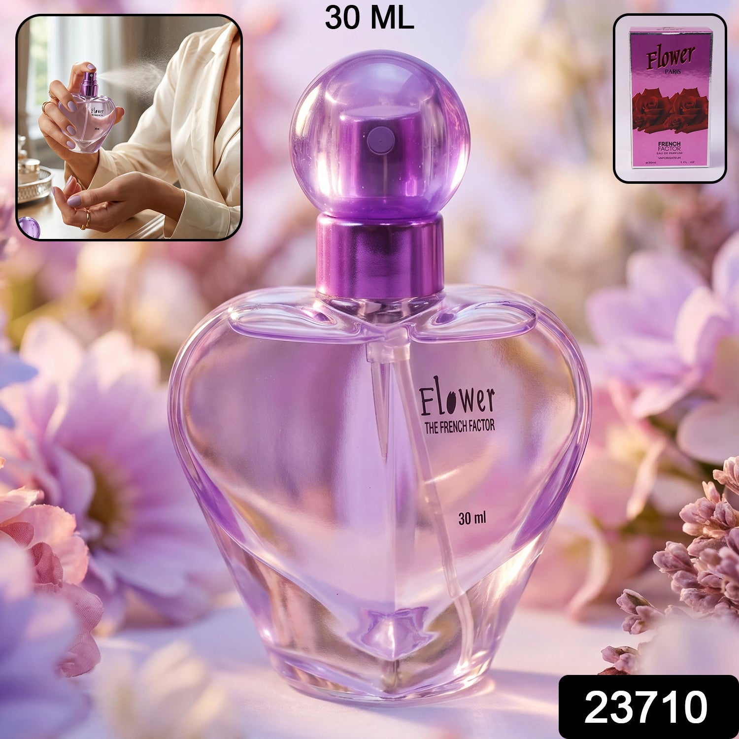 French Factor Flower Paris Eau De Perfume in premium spray bottle