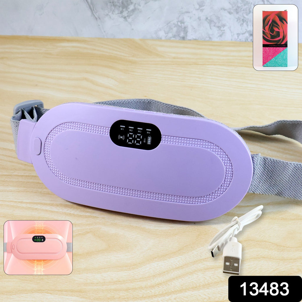 Woman wearing the portable Menstrual Cramp Relief Belt for discreet comfort.