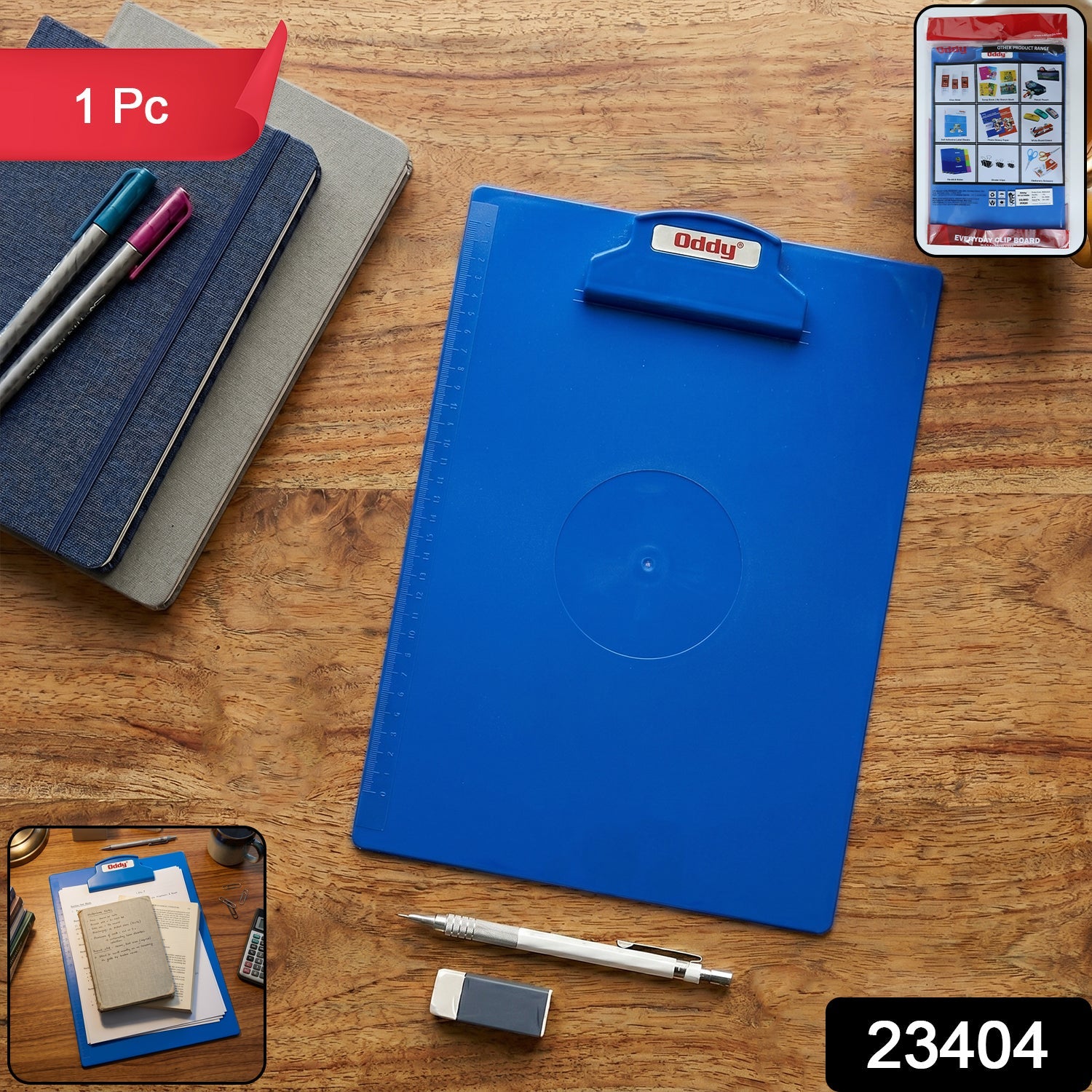 A4 plastic clipboard in vibrant blue color, ideal for office and school use