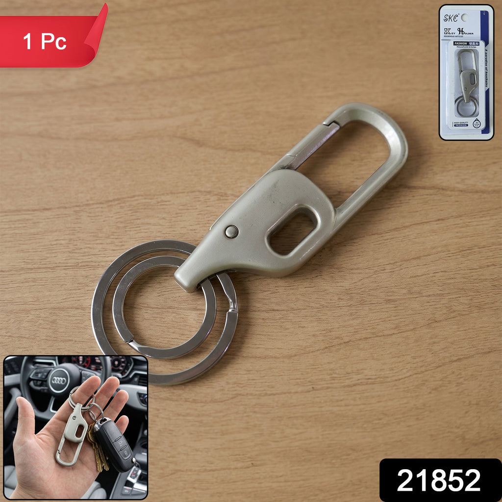 Stylish metal keychain with smooth key ring for multiple keys