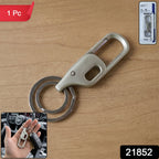 Stylish metal keychain with smooth key ring for multiple keys