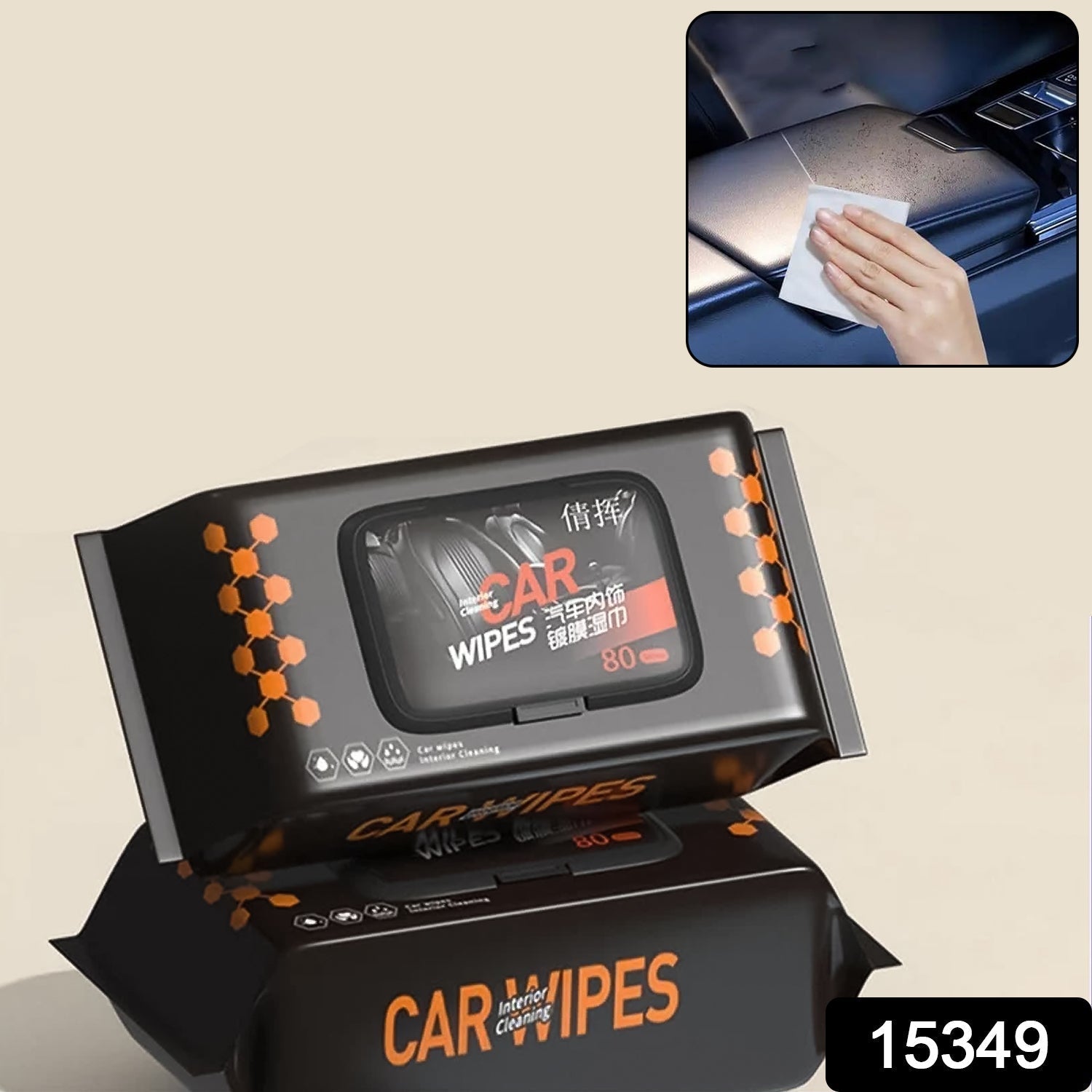 Closed pack of Velvet Wheels Car Cleaning Wipes