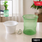 Self-watering transparent bamboo-style planter pot