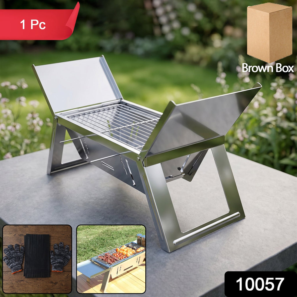 Outdoor charcoal BBQ grill made of durable stainless steel