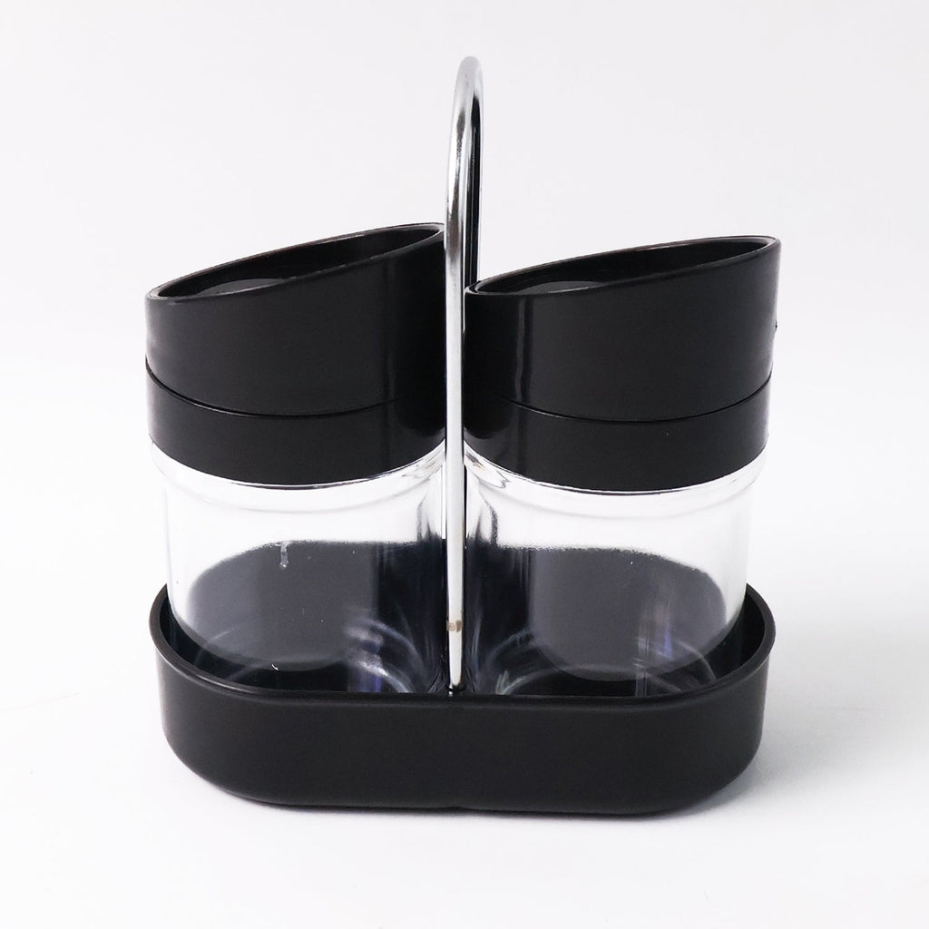 Durable food storage jars for spices with plastic lids