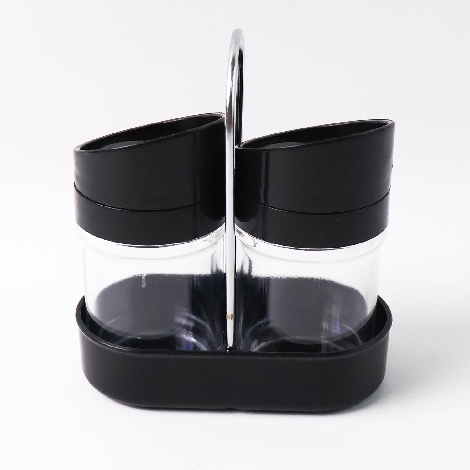 Durable food storage jars for spices with plastic lids