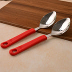 Dining table set with stainless steel spoons for everyday meals