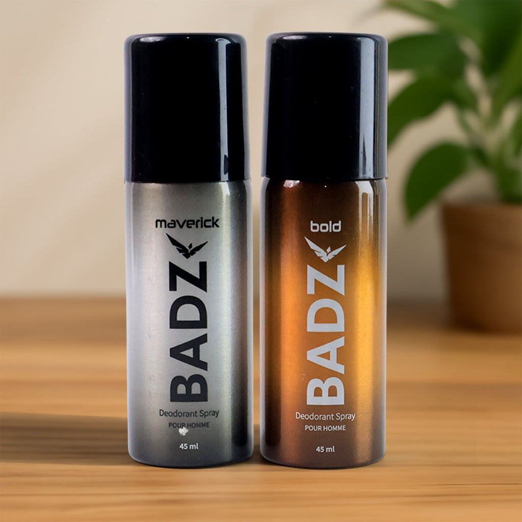 Men's deodorant body spray in compact 45ml bottle with fresh fragrance