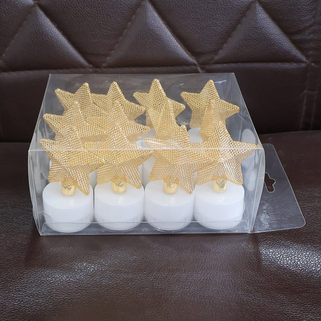 Decorative LED star tealight candles ideal for indoor and outdoor use