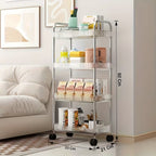 Multipurpose storage trolley in brown showcasing four layers