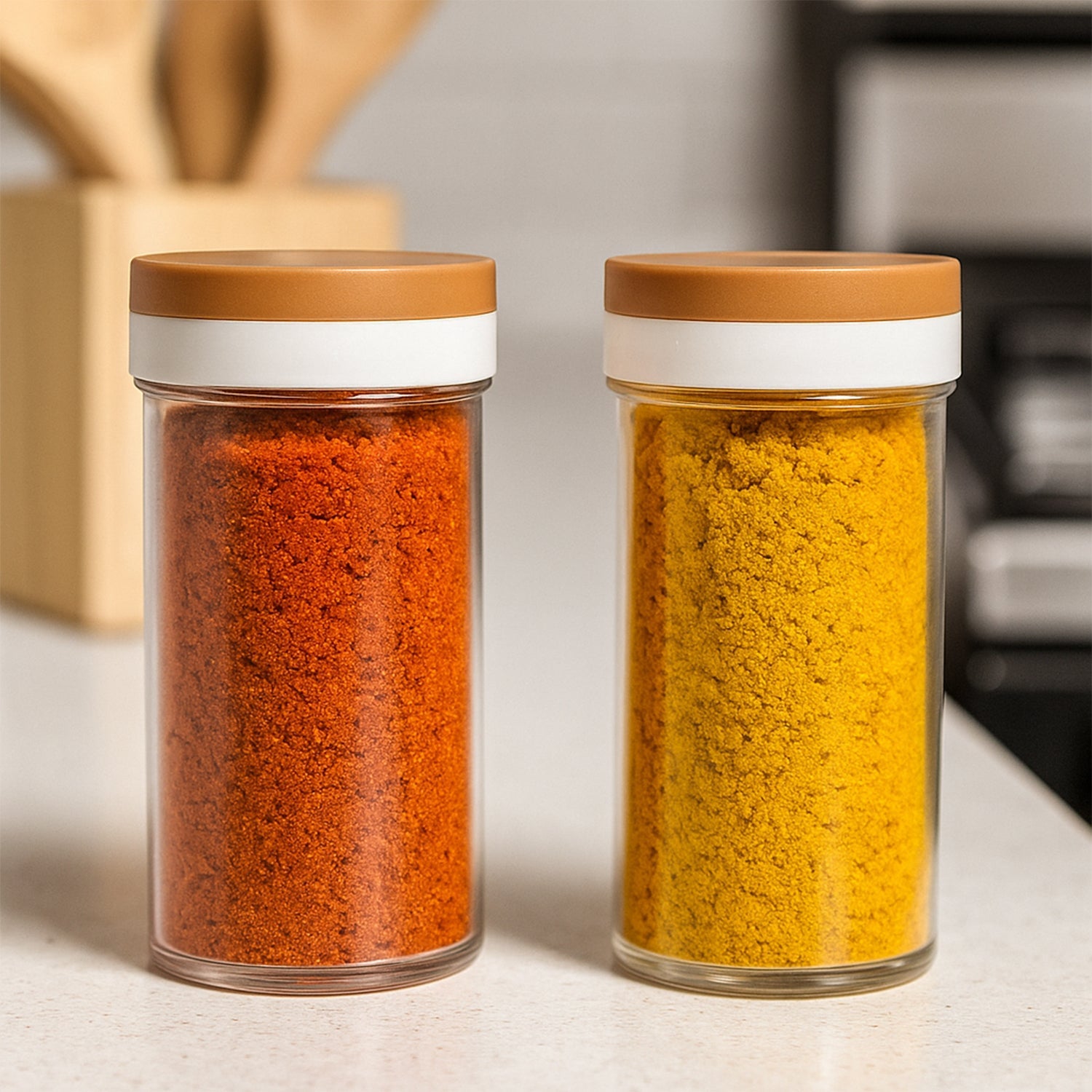 Transparent airtight container jar set ideal for kitchen organisation