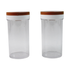 Stylish kitchen storage containers with wooden finish lids