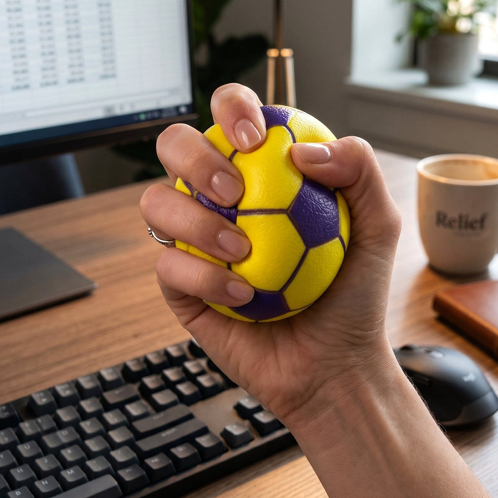 Hand grip stress relief ball in vibrant colors