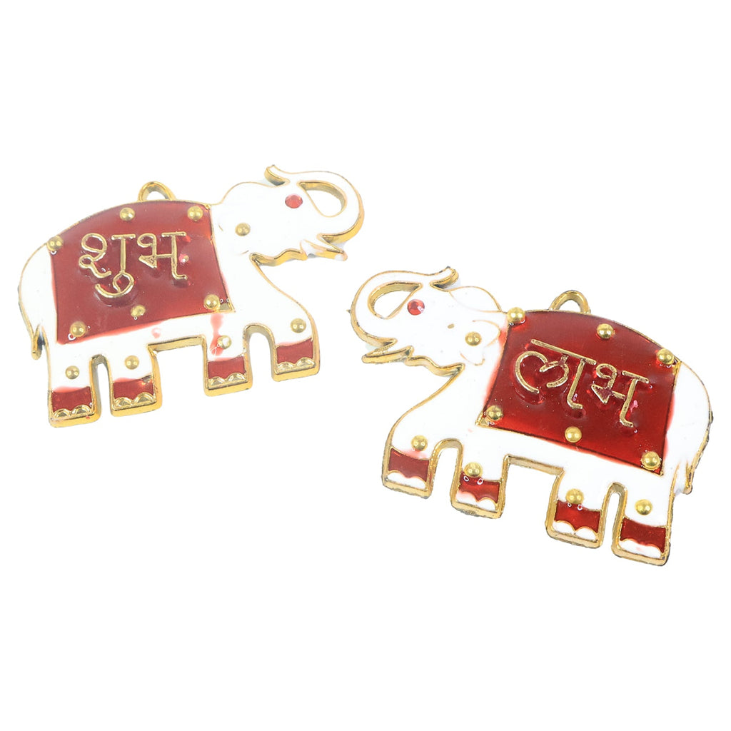 Festive Shubh Labh Elephant wall hangings as traditional home décor