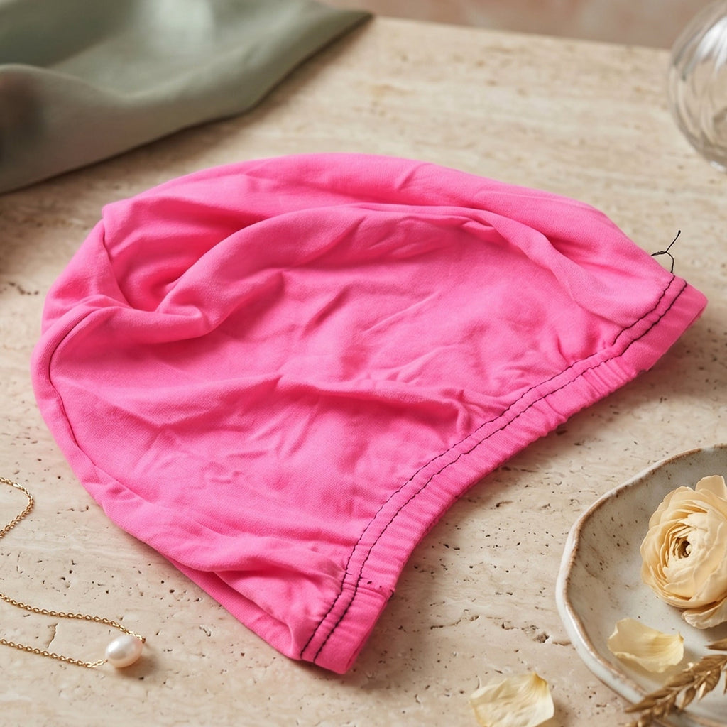 Comfortable pink pool cap made from high-quality materials