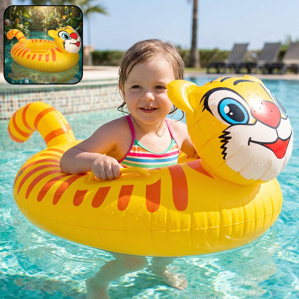 Kids inflatable float ring designed as animal shape for pool and beach