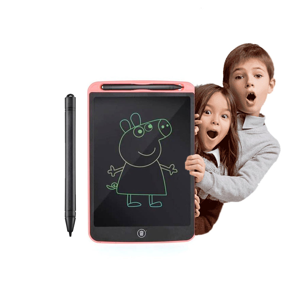 The 8.5-inch Oblivion electronic doodle board lying flat with its stylus.