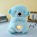 Soft plush musical teddy bear toy glowing warmly with LED light