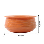 Premium glossy terracotta bowl showing size and shape