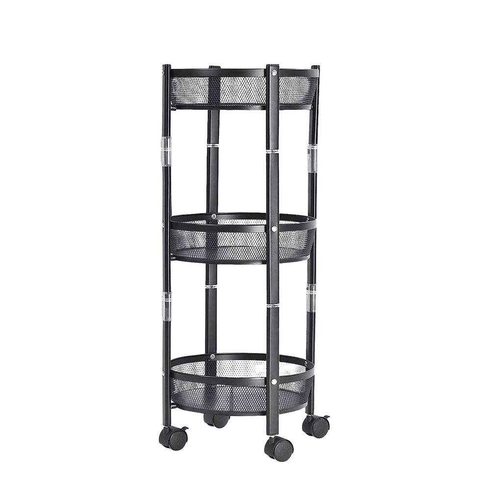 Durable metal mesh storage trolley with powder-coated frame