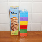 Live gameplay of wooden stacking tower game in progress