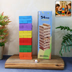 Wooden Stacking Tower Game set with 54 wooden blocks