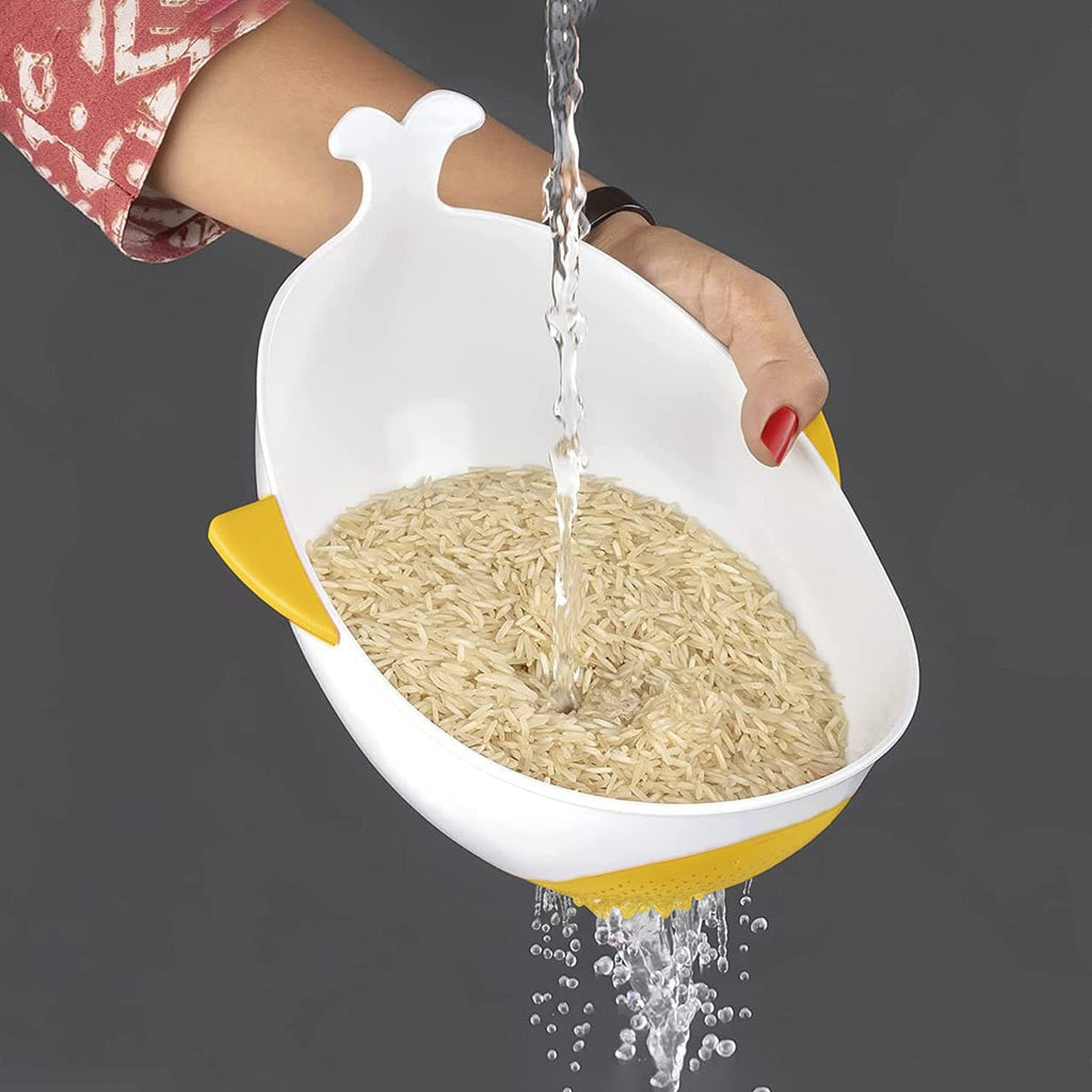 Rice washing bowl and pasta strainer, multipurpose kitchen gadget