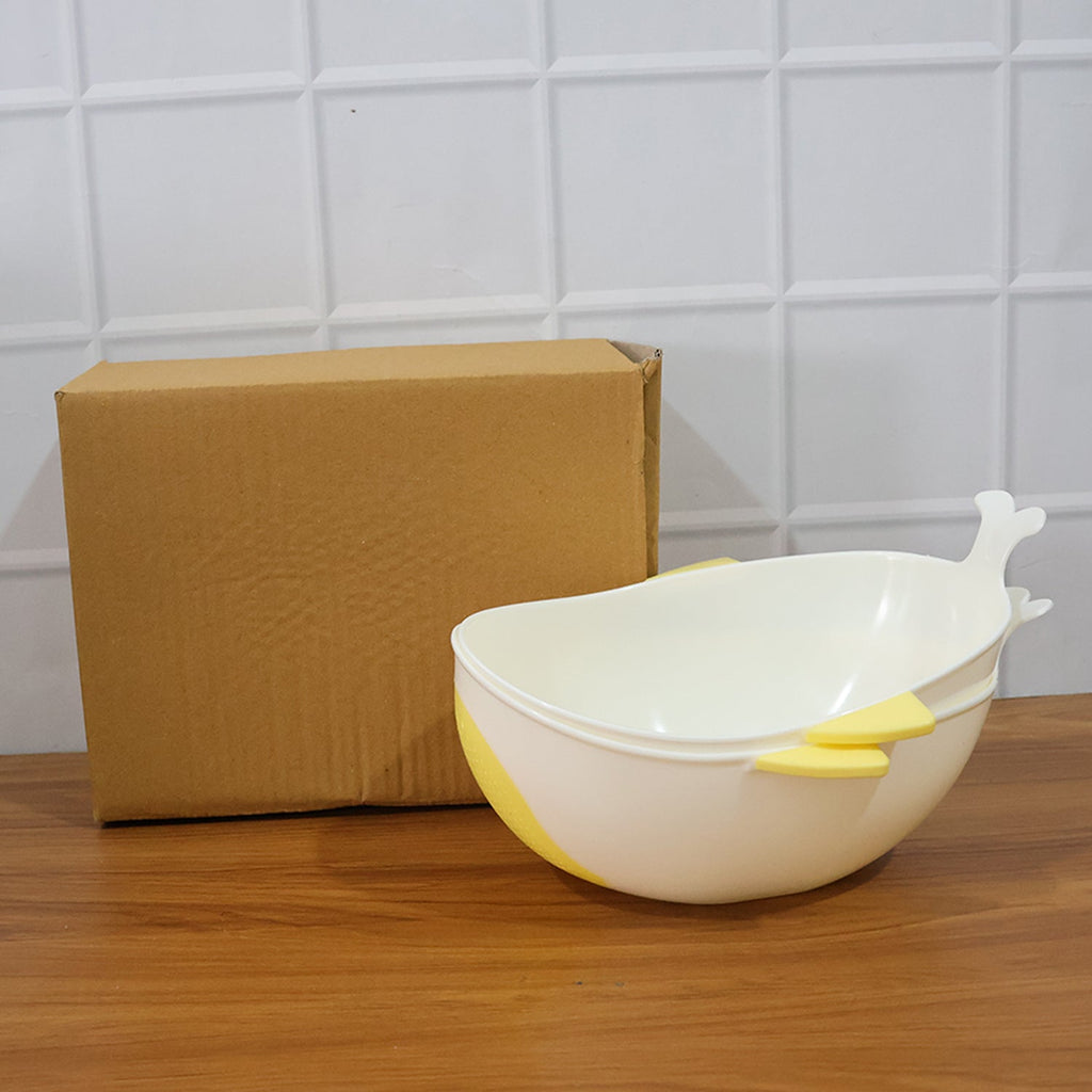 Compact rice and grain washing bowl with built-in colander strainer