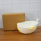 Compact rice and grain washing bowl with built-in colander strainer