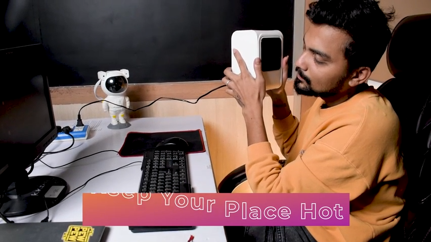 Product video placeholder for the VoltDesk room heater.