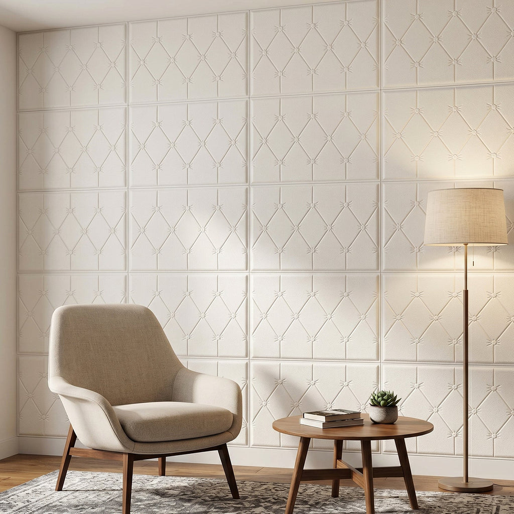 3D foam wall sticker white design for easy DIY decor