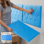 Self adhesive blue 3D foam wall panel for home decor