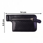 Durable synthetic leather phone wallet case with visible zipper compartment.