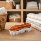VeePee ergonomic cloth washing brush with curved grip and nylon bristles