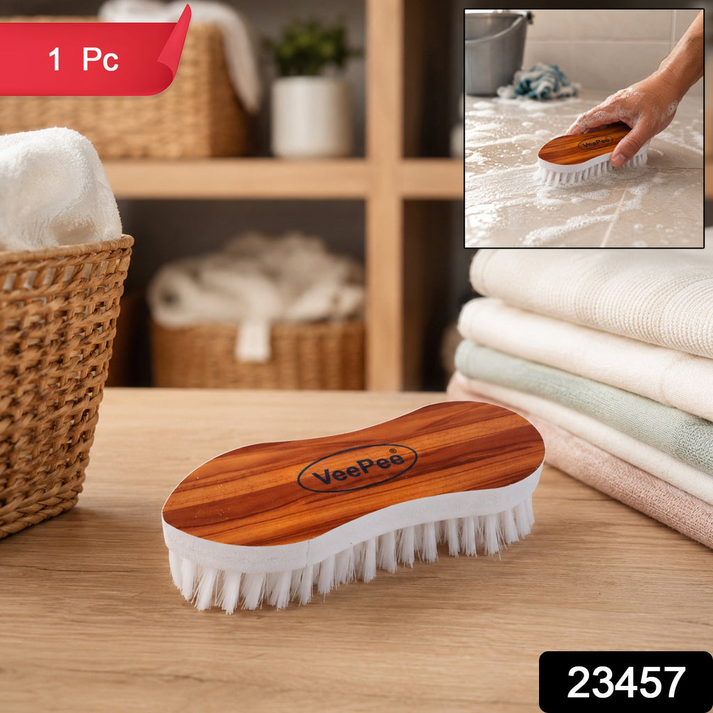 VeePee cloth washing brush SKU 23457 with wooden print top