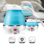 Compact silicone electric kettle with easy-to-read water level markings.