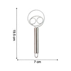 Stainless steel whisk set showing dimensions for length and breadth