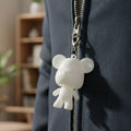 Cartoon bear mini figure keychain charm suitable for bags and keys