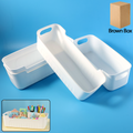 White plastic stackable storage basket set with four organizers