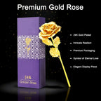 Decorative gold rose flower showcased elegantly