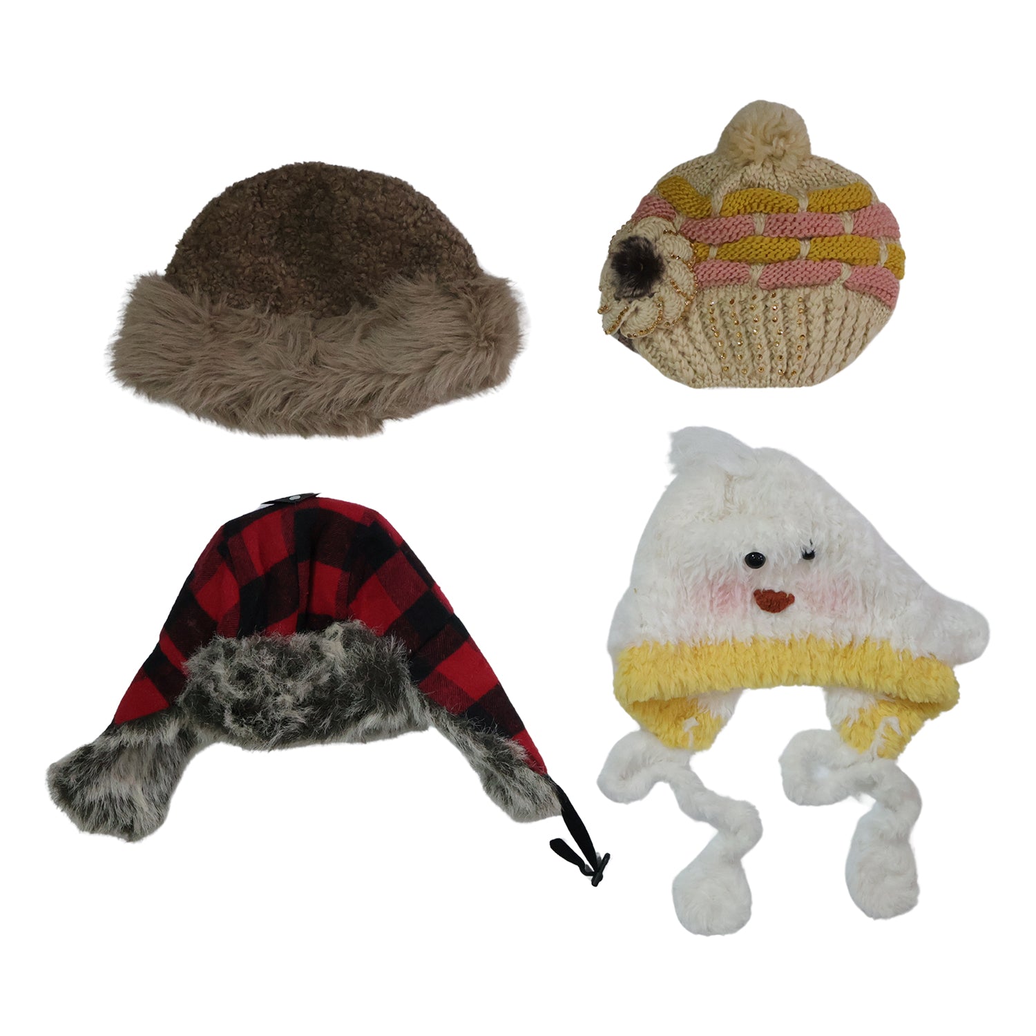 Knitted wool cap with fashionable mix design for all seasons