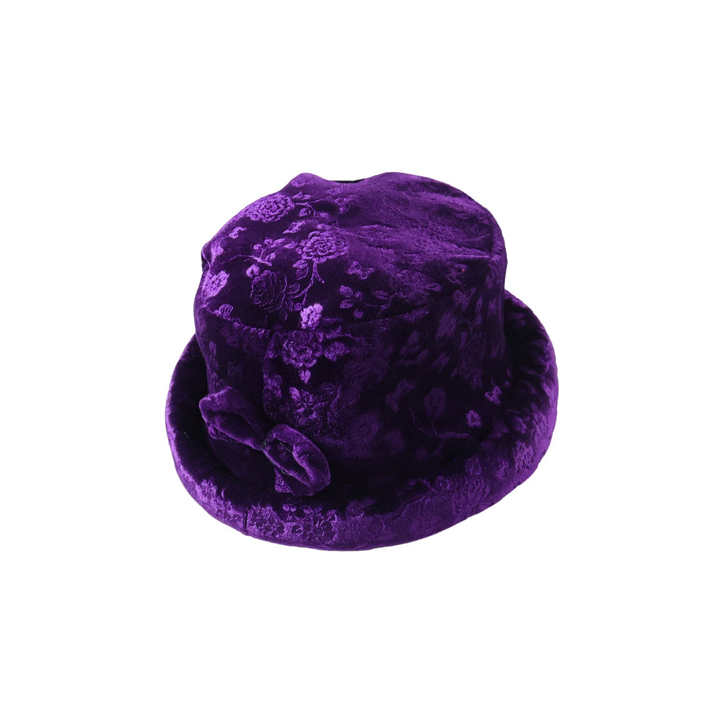 Top view of winter velvet bucket hat