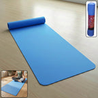 Blue non-slip yoga mat with textured surface for stability