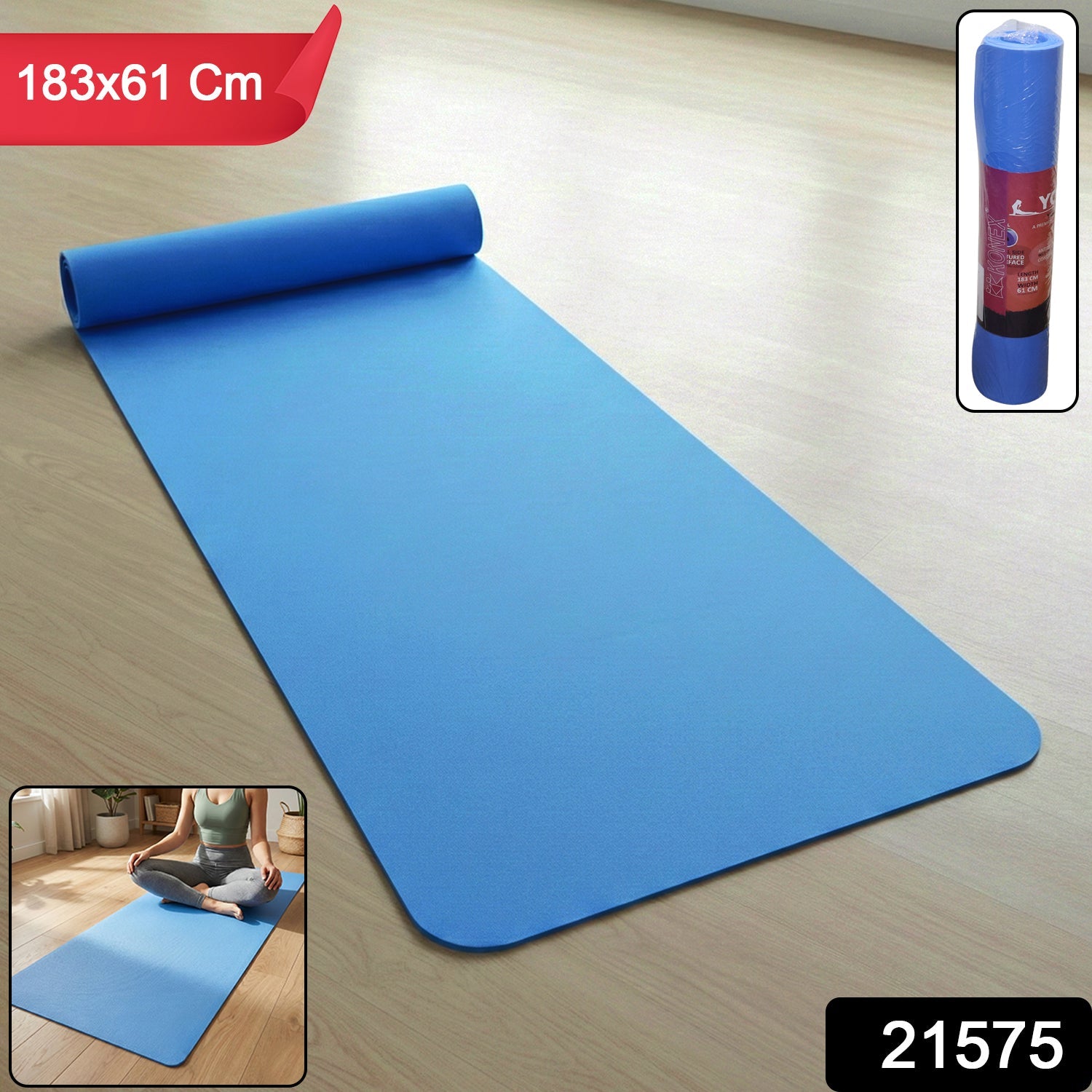 Yoga mat laid out at home gym for workout practice